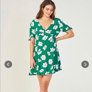 MINKPINK Green Floral Dress